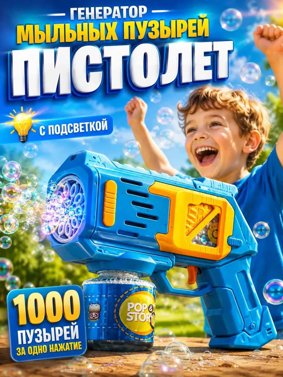 Мыльные пузыри пистолет детский игрушка