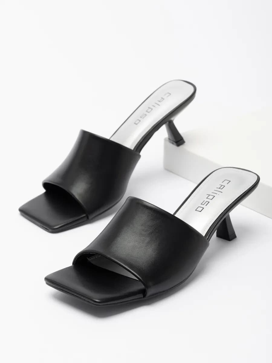 Мюли женские на низком каблуке