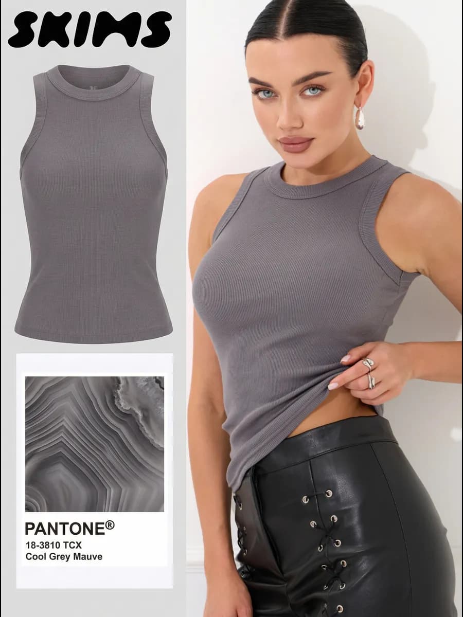 Майка базовая бельевая в рубчик топ