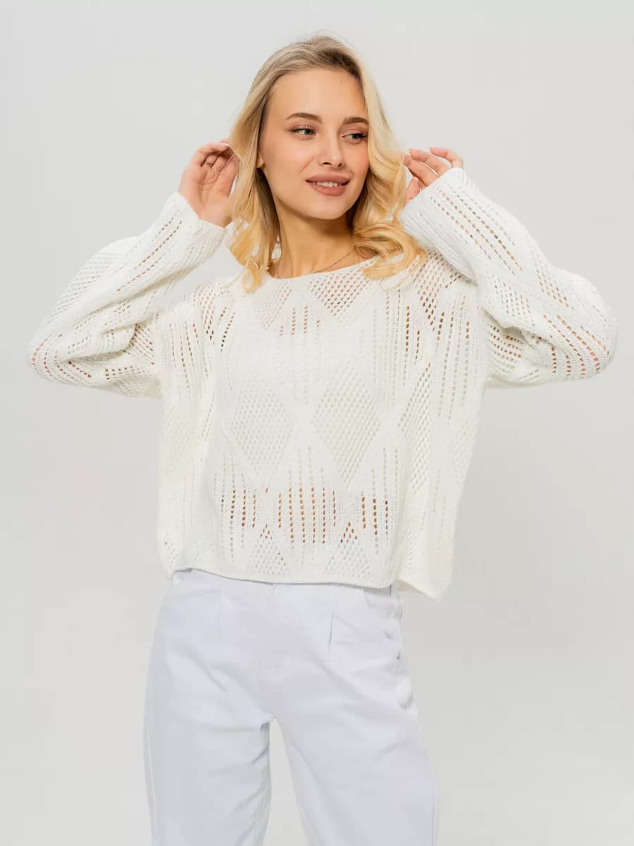 кофта укороченная сетка с длинными рукавами - фото 1