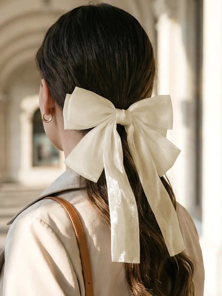 Бант заколка для волос большой школьный