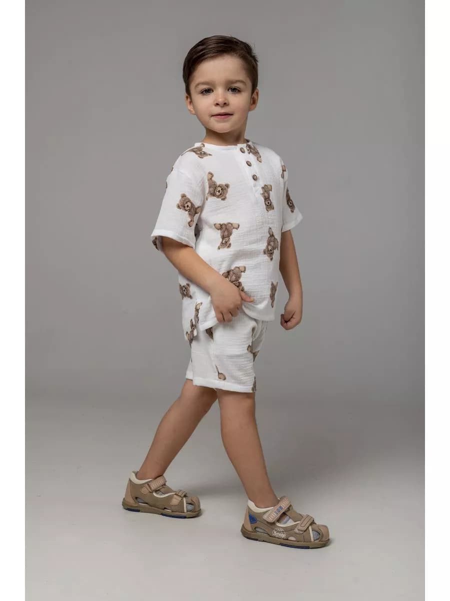 Рубашка летняя детская из муслина туника пляжная