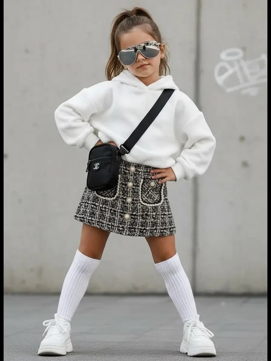 Юбка твидовая детская мини