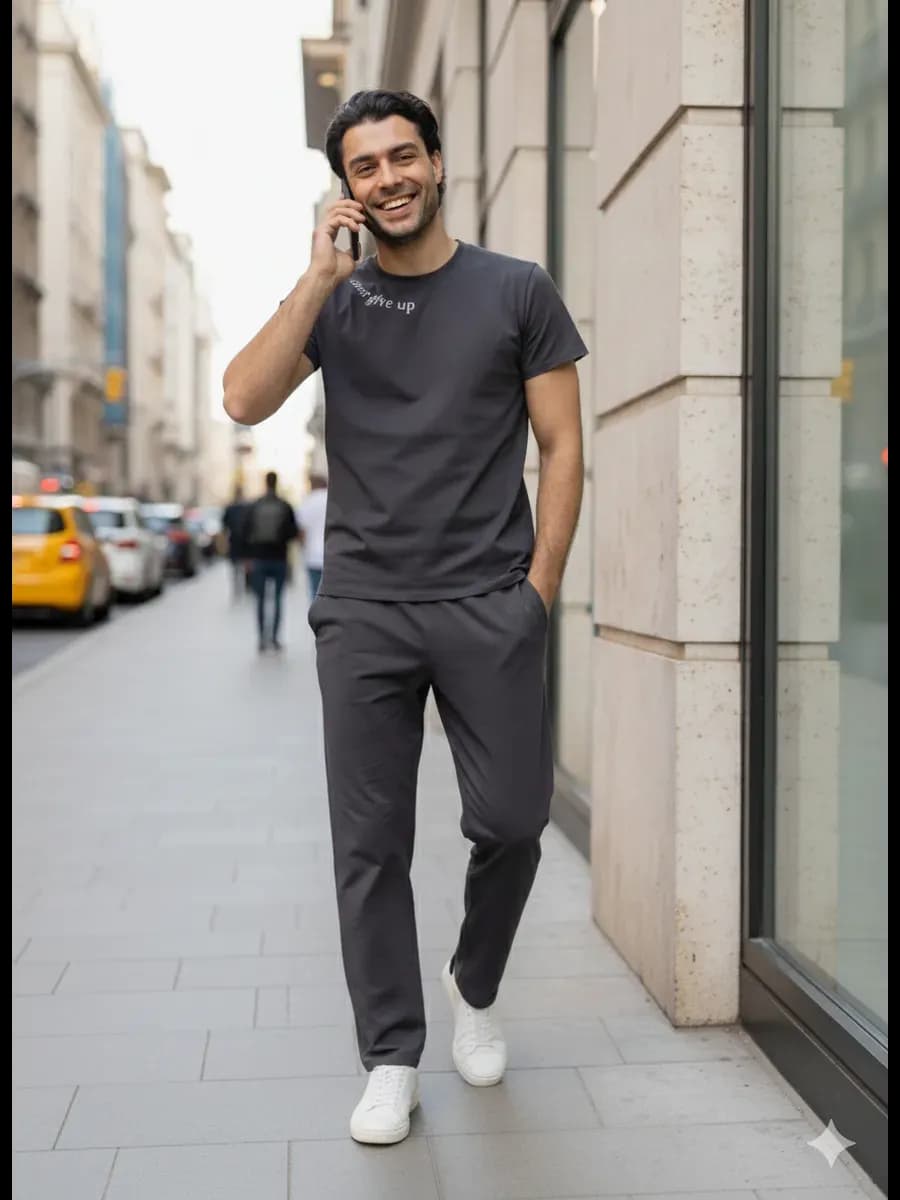 Пижама мужская со штанами и футболкой домашний костюм - фото 1