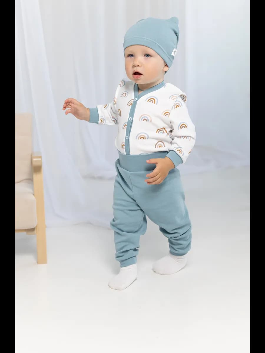 Комплект боди, штанишки и шапочка для новорожденных