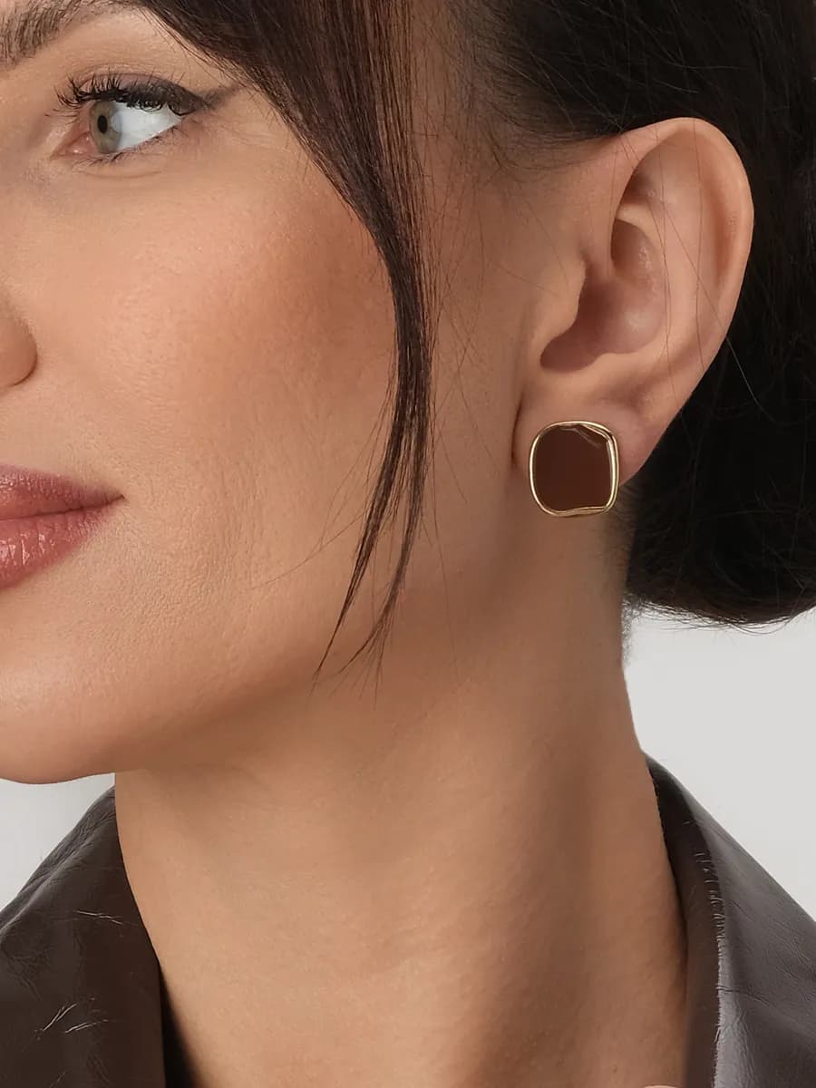 Серьги бижутерия гвоздики квадратные