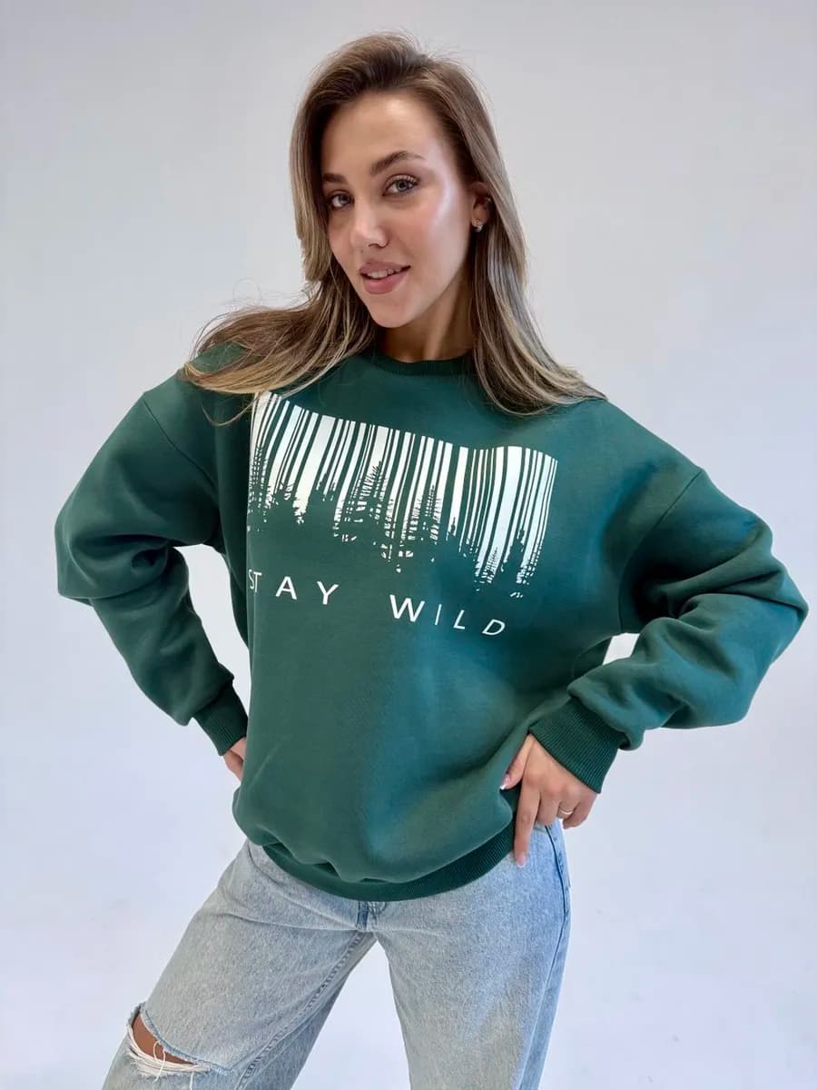 Свитшот толстовка оверсайз с начёсом