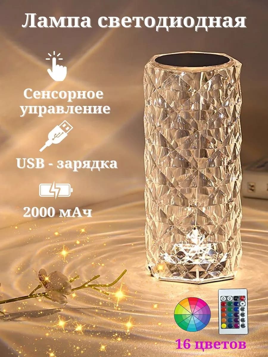 Светильник ночник светодиодный настольный для интерьера