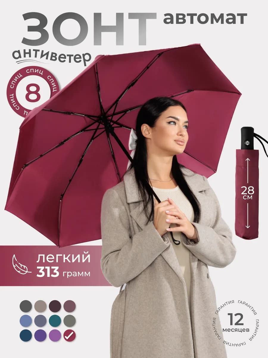 Зонт автомат легкий антиветер