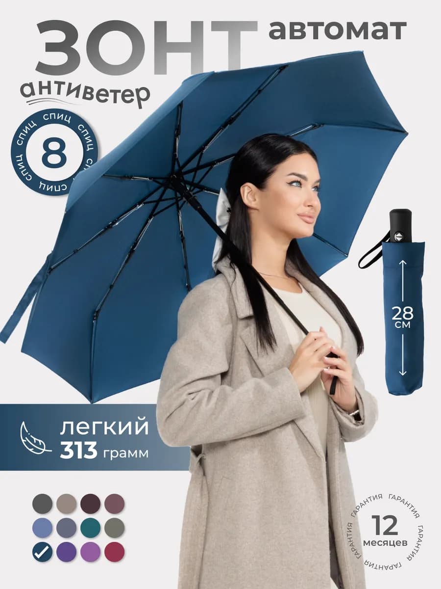 Зонт автомат легкий антиветер