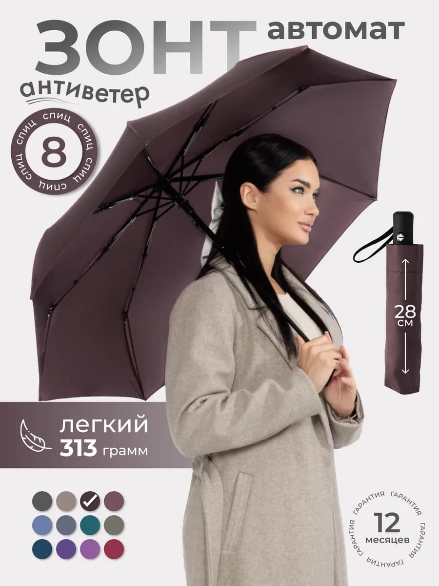 Зонт автомат легкий антиветер