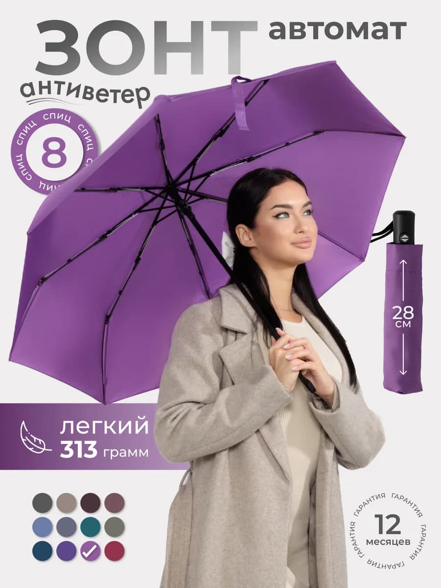 Зонт автомат легкий антиветер