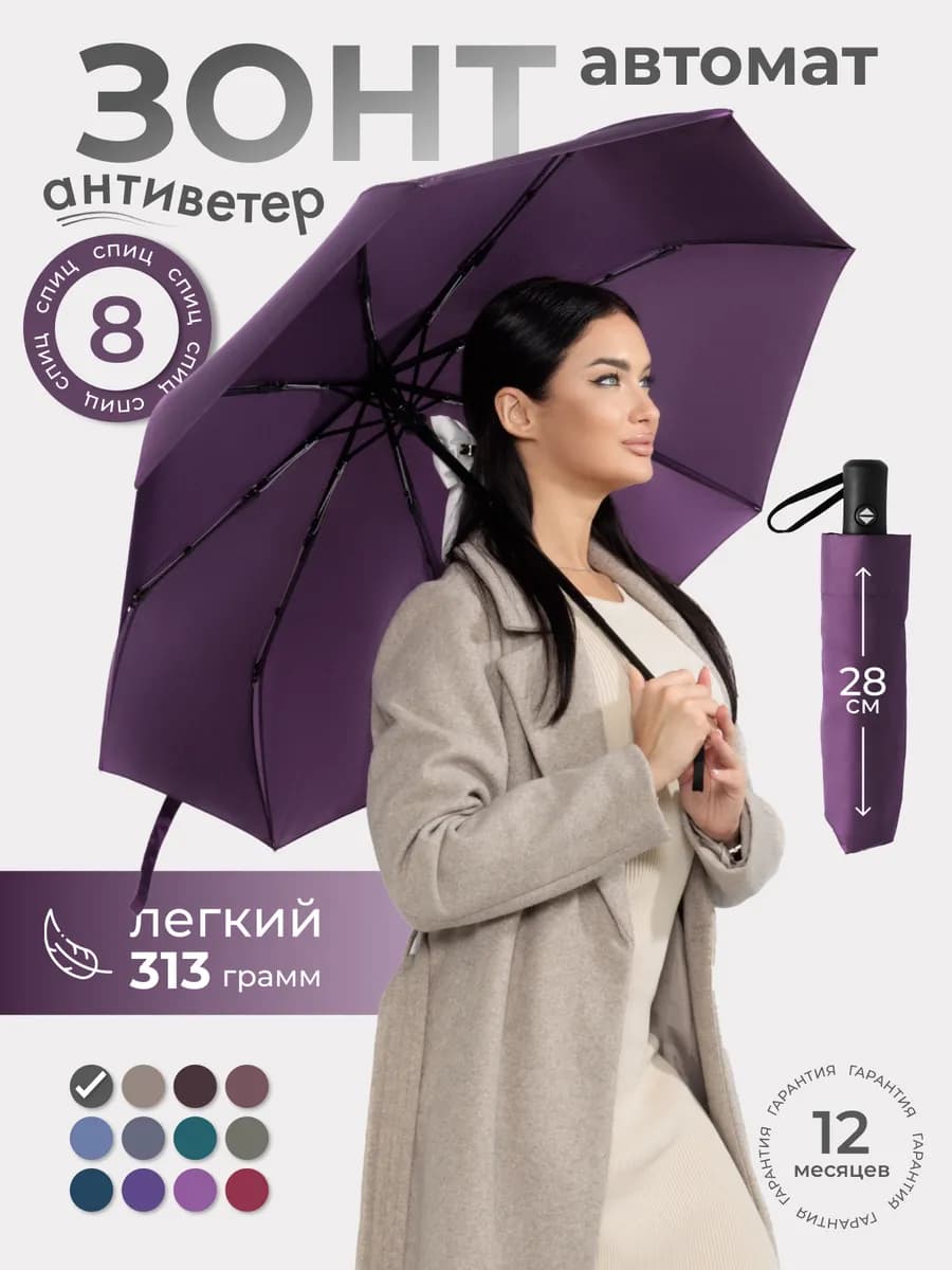 Зонт автомат легкий антиветер