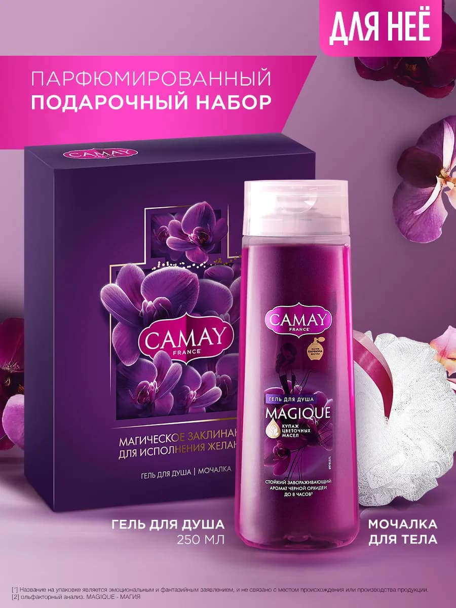 Подарочный набор гель для душа и мочалка