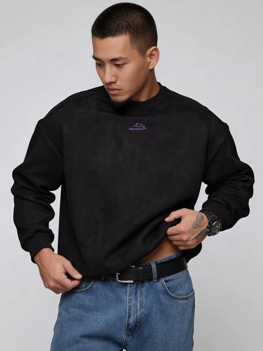 Свитшот оверсайз oversize черный кофта с принтом y2k