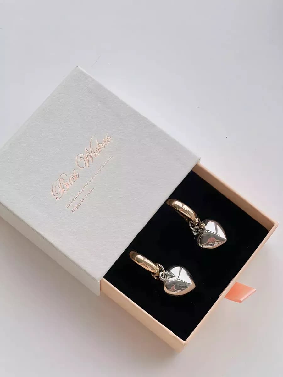 Серьги бижутерия сердечки