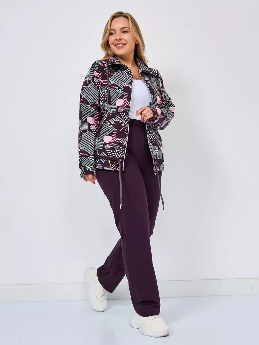 Спортивный костюм на молнии с большими размерами