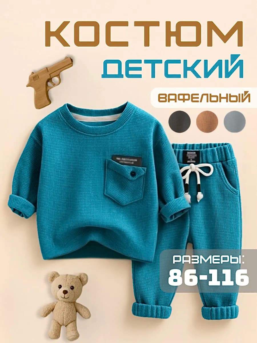 Теплый костюм детский для мальчиков и девочек