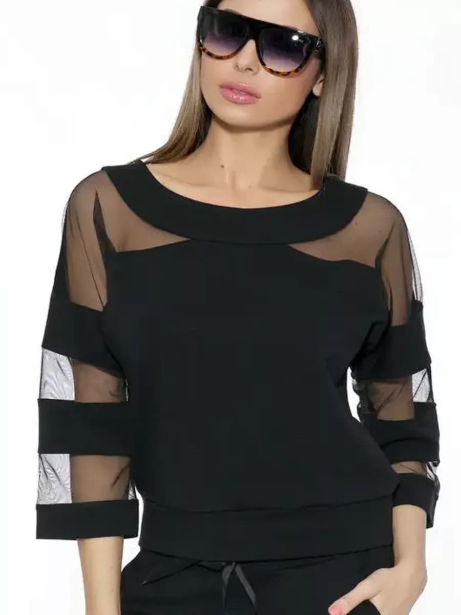 Джемпер тонкий с сеткой