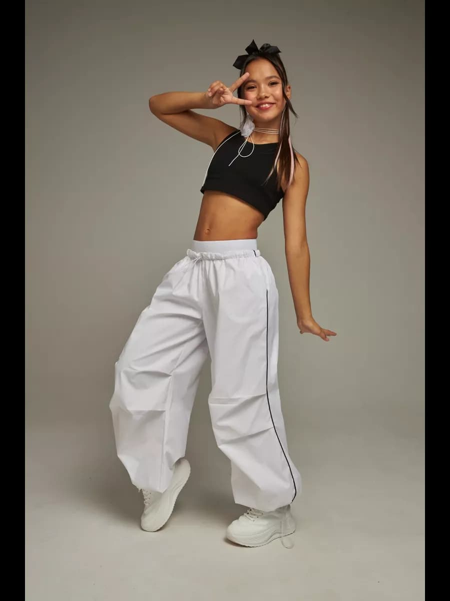 Штаны широкие парашюты с лампасами карго y2k