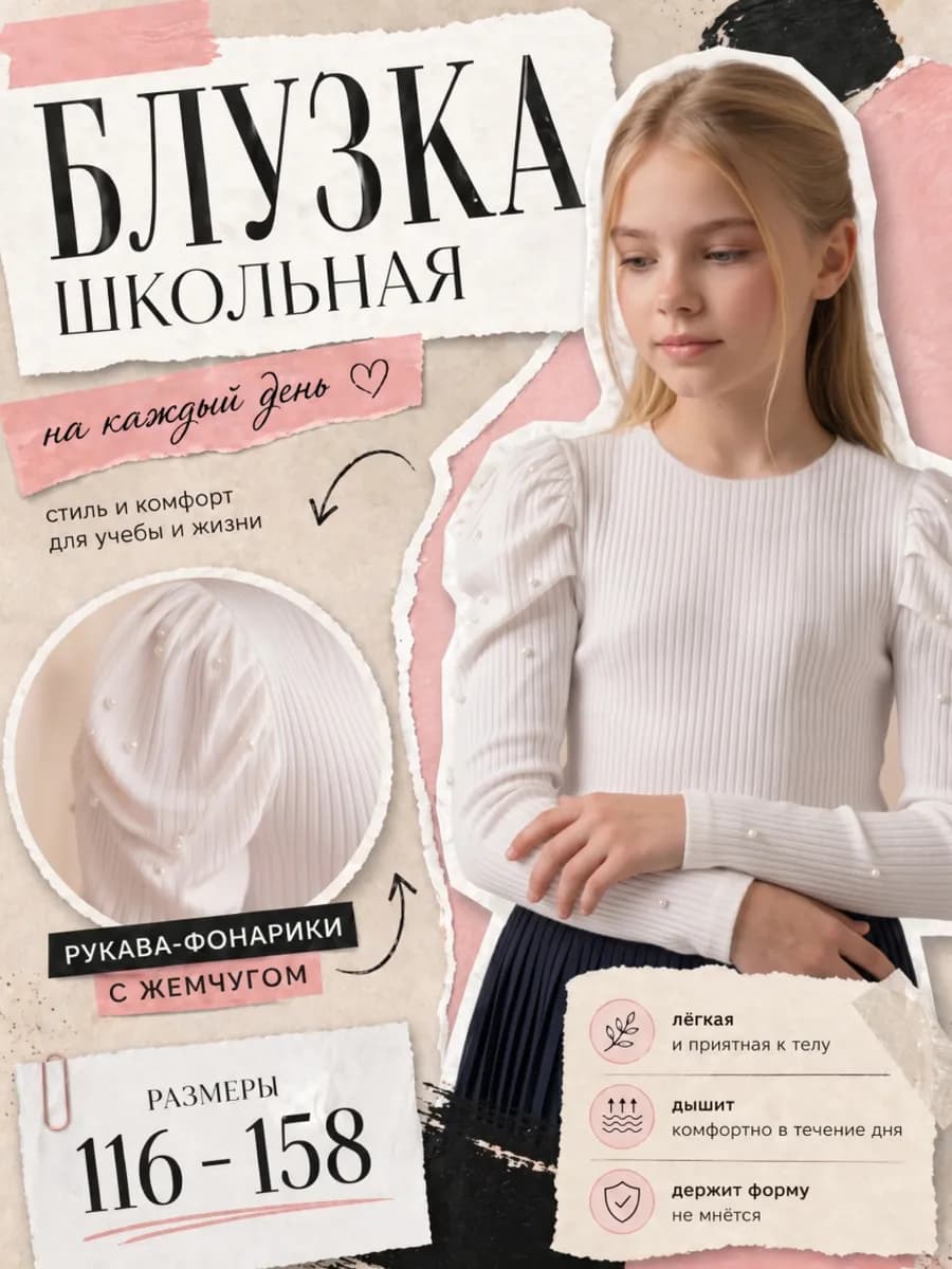 Блузка школьная нарядная