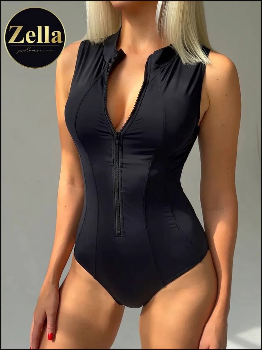 Купальник слитный с молнией