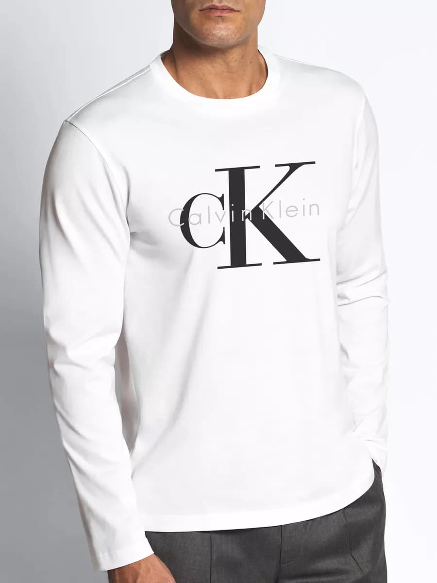 Лонгслив оверсайз с принтом плотный хлопок - фото 1