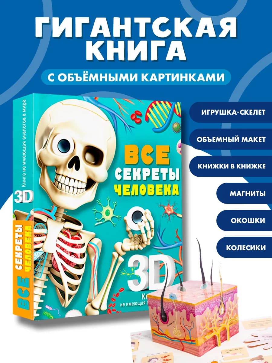 Книга с объемными картинками.Тело человека
