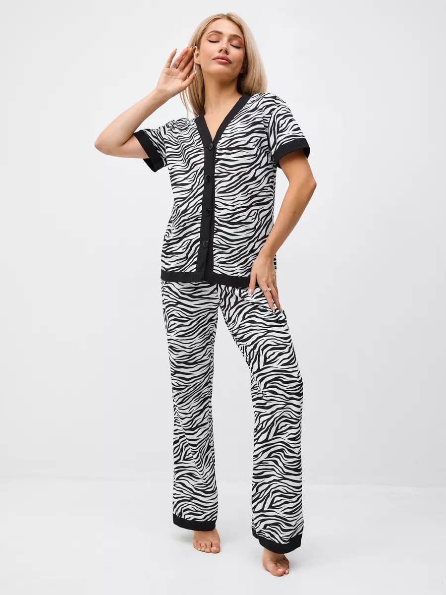 Пижама со штанами домашняя хлопковая