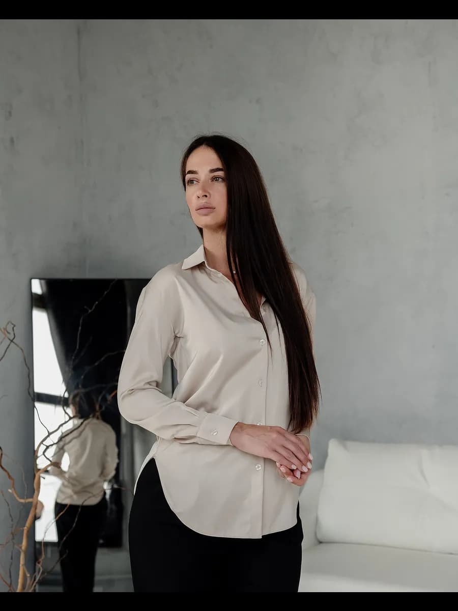 Рубашка шелковая офис