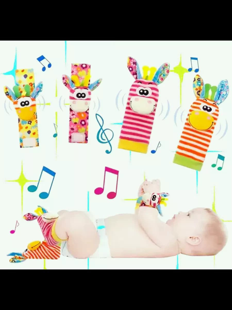 Набор носки погремушки развивающие игрушки для новорожденных