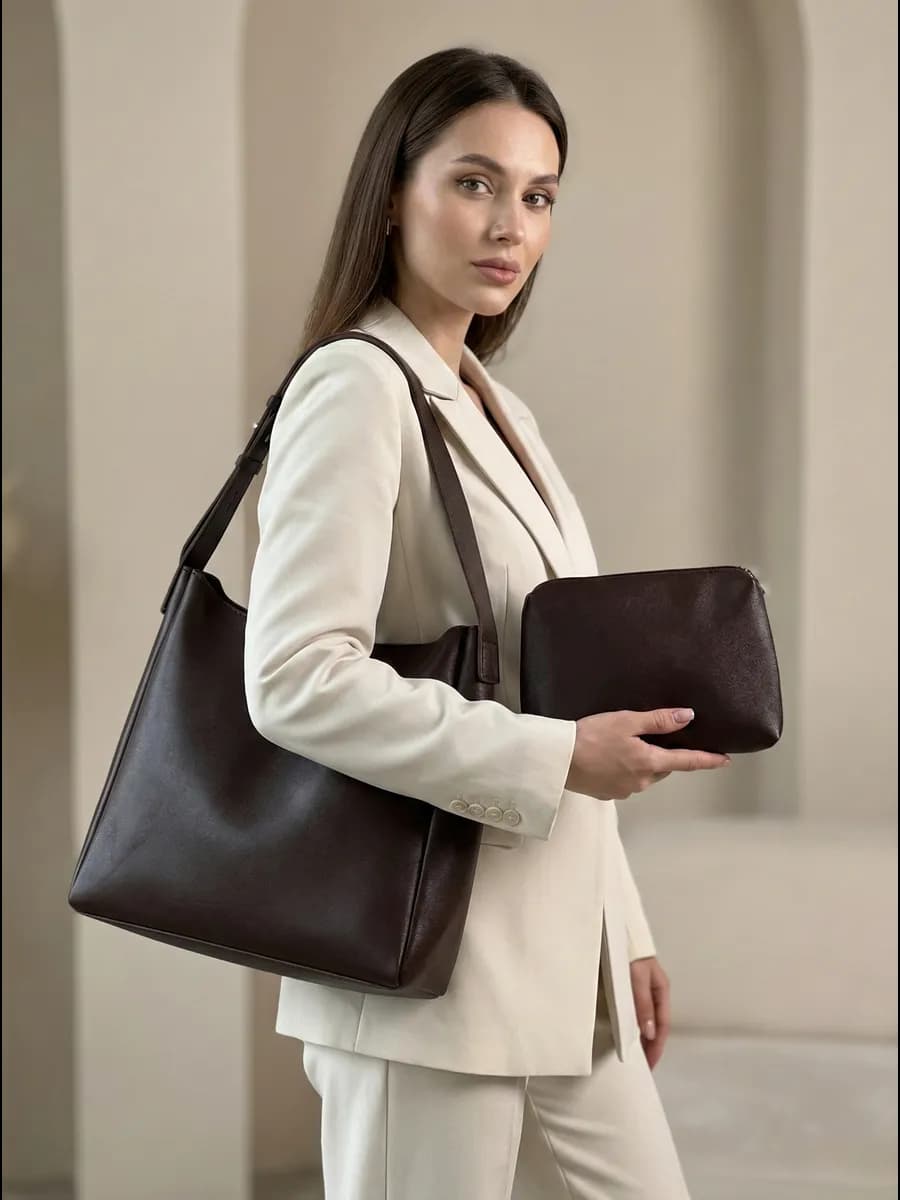 Сумка шоппер большая с косметичкой