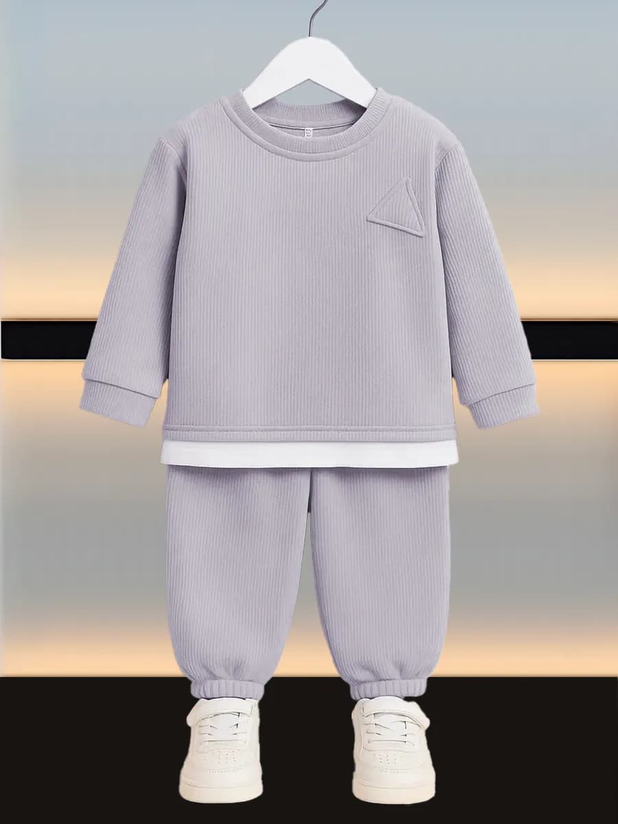 Костюм спортивный детский вафельный двойка - фото 1