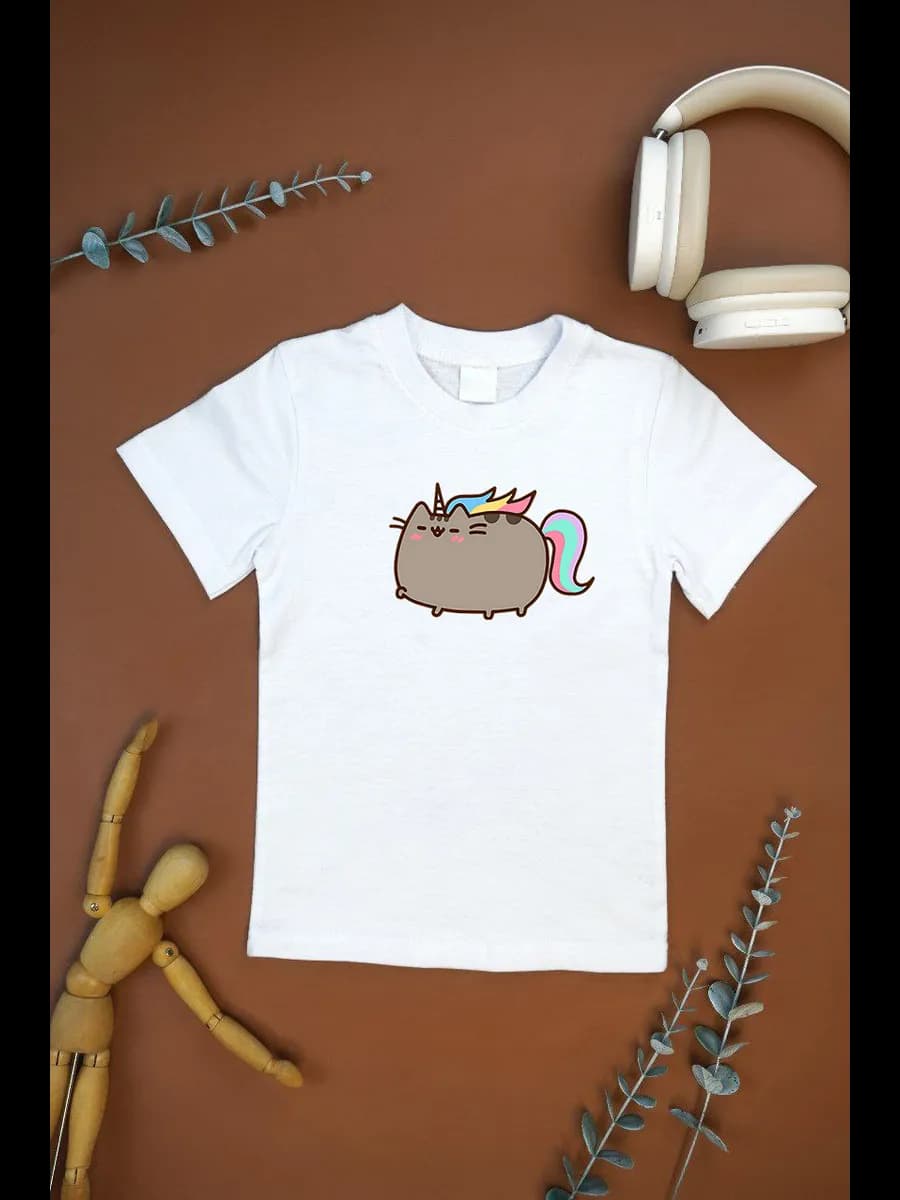 Футболка детская принт Кот Пушин - фото 1