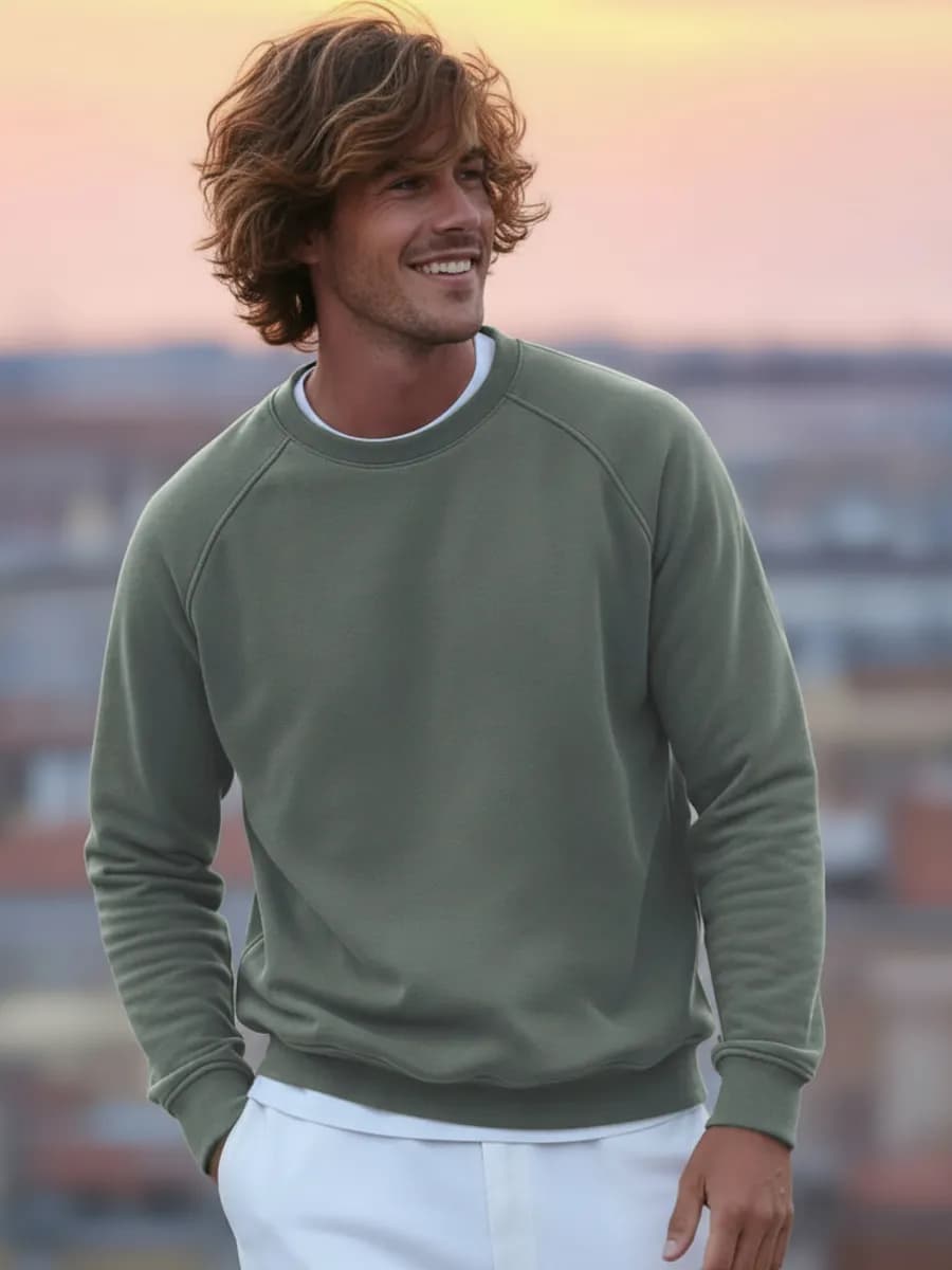 Свитшот без начеса базовый из футера трехнитки