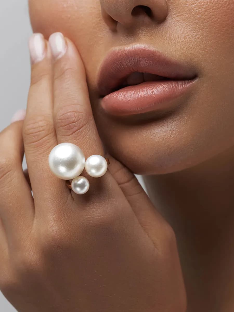 Кольцо жемчуг крупное