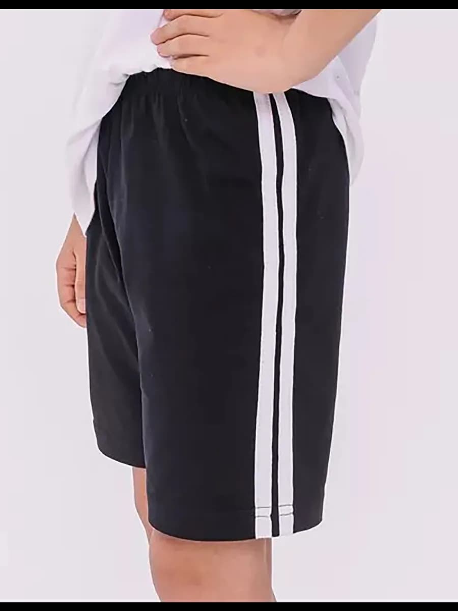 Шорты черные с лампасами школьные для тренировок