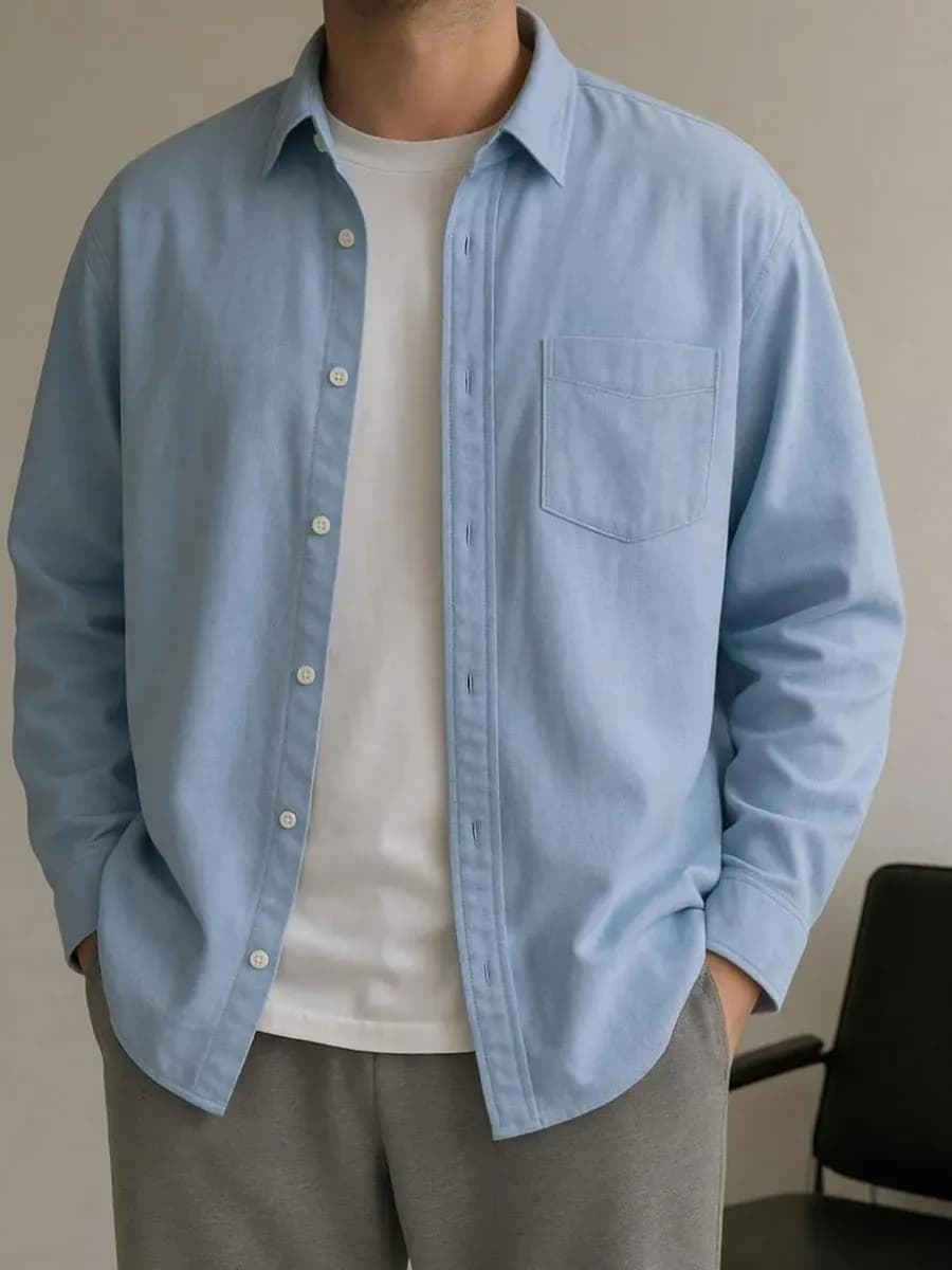 Рубашка с длинным рукавом оверсайз