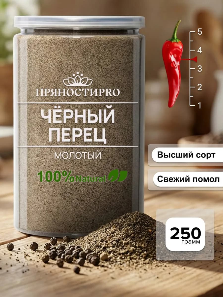 Перец черный молотый, 250 гр