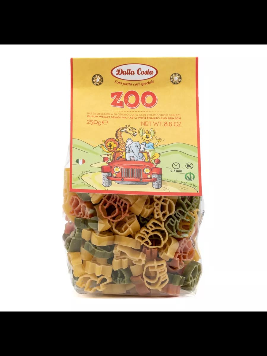 Макароны детские со шпинатом и томатами Зоопарк, 250 г