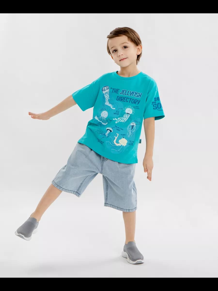 Шорты удлиненные из тонкой джинсы