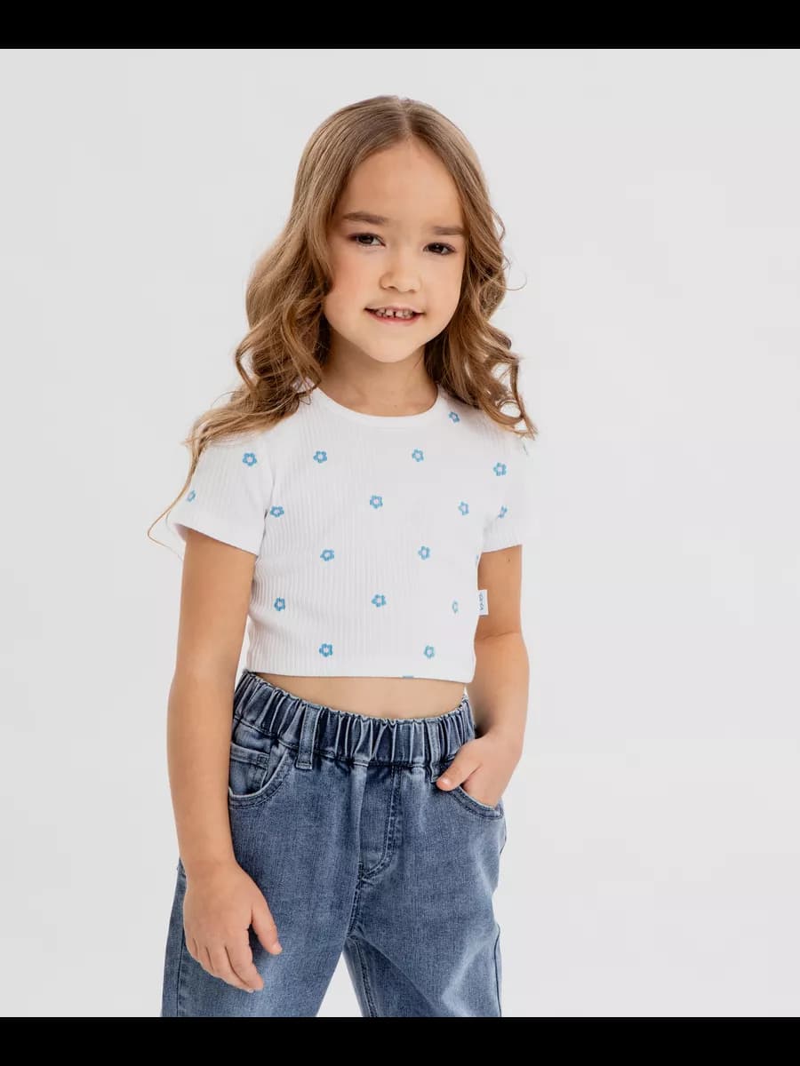 Футболка укороченная в рубчик