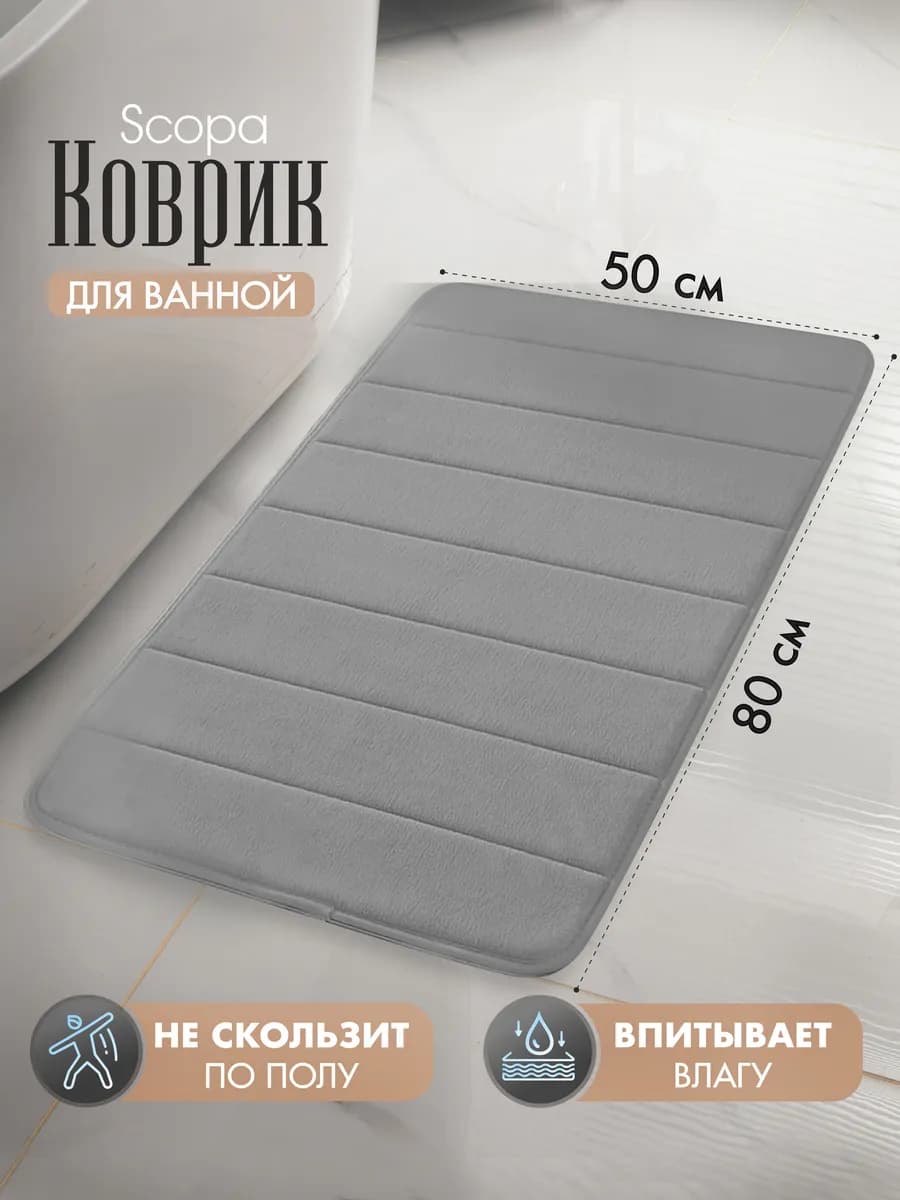 Коврик для ванной и туалета противоскользящий