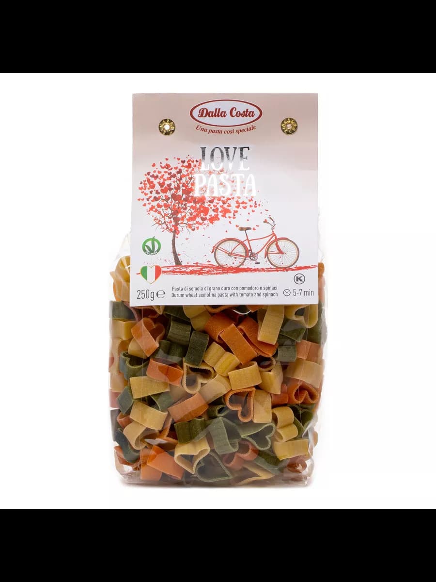 Макароны фигурные Любовь со шпинатом и томатами, 250 г