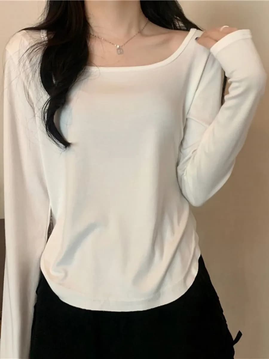 Белый лонгслив женский, белая кофта лонг