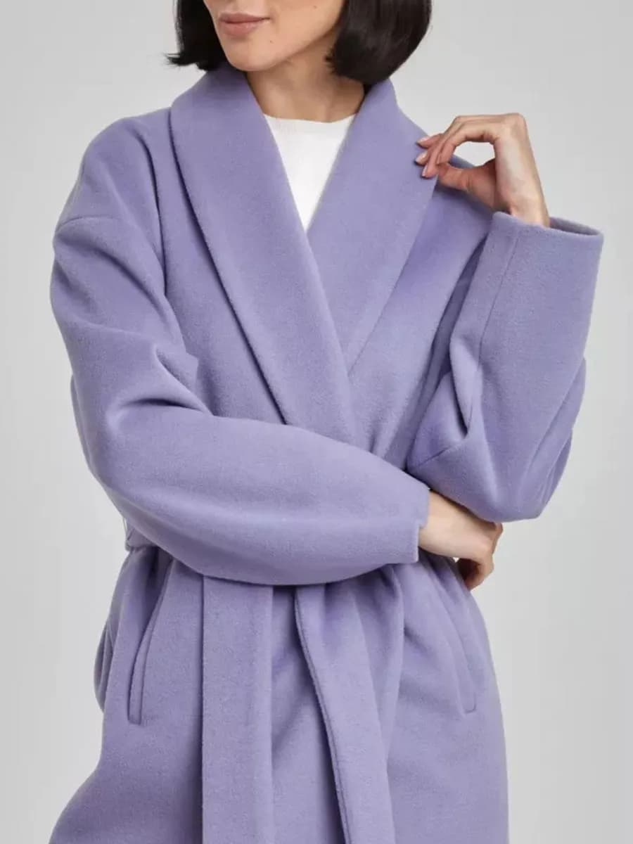 Пальто демисезонное драповое длинное большие размеры