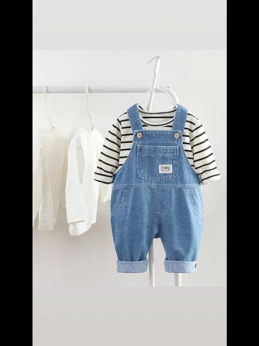 джинсовый комбинезон для малышей для новорожденных