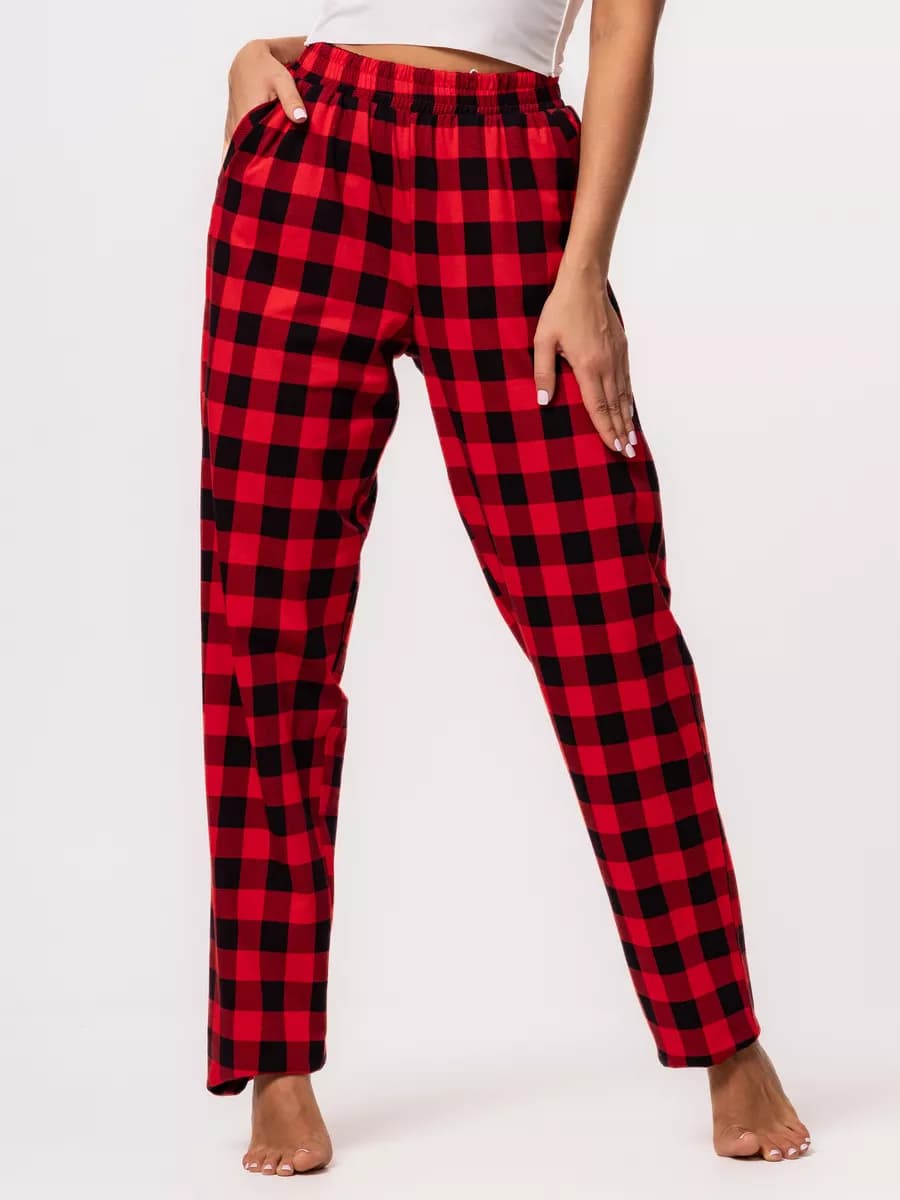 Брюки домашние пижамные на резинке летние