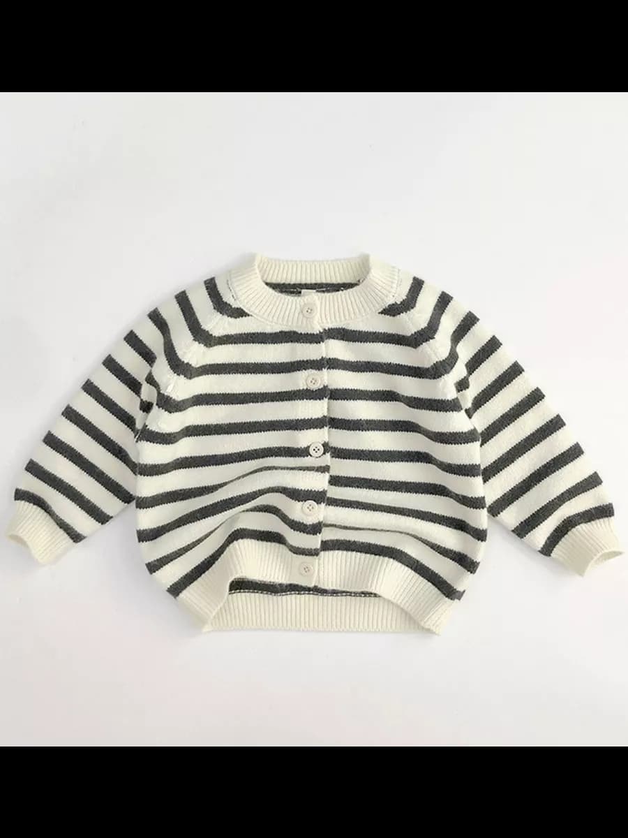 Кардиган вязаный в полоску - фото 1