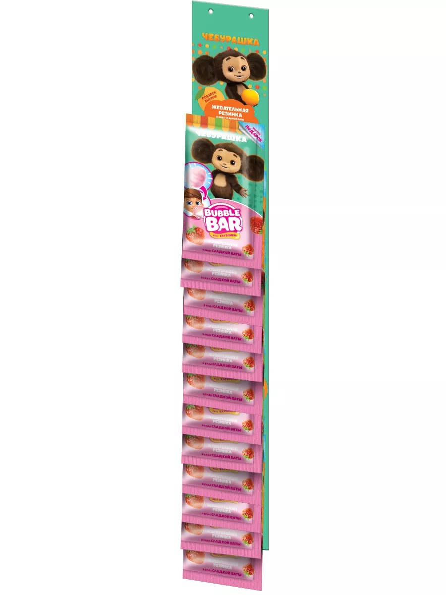 Жевательная резинка Чебурашка в виде сладкой ваты, 24 шт